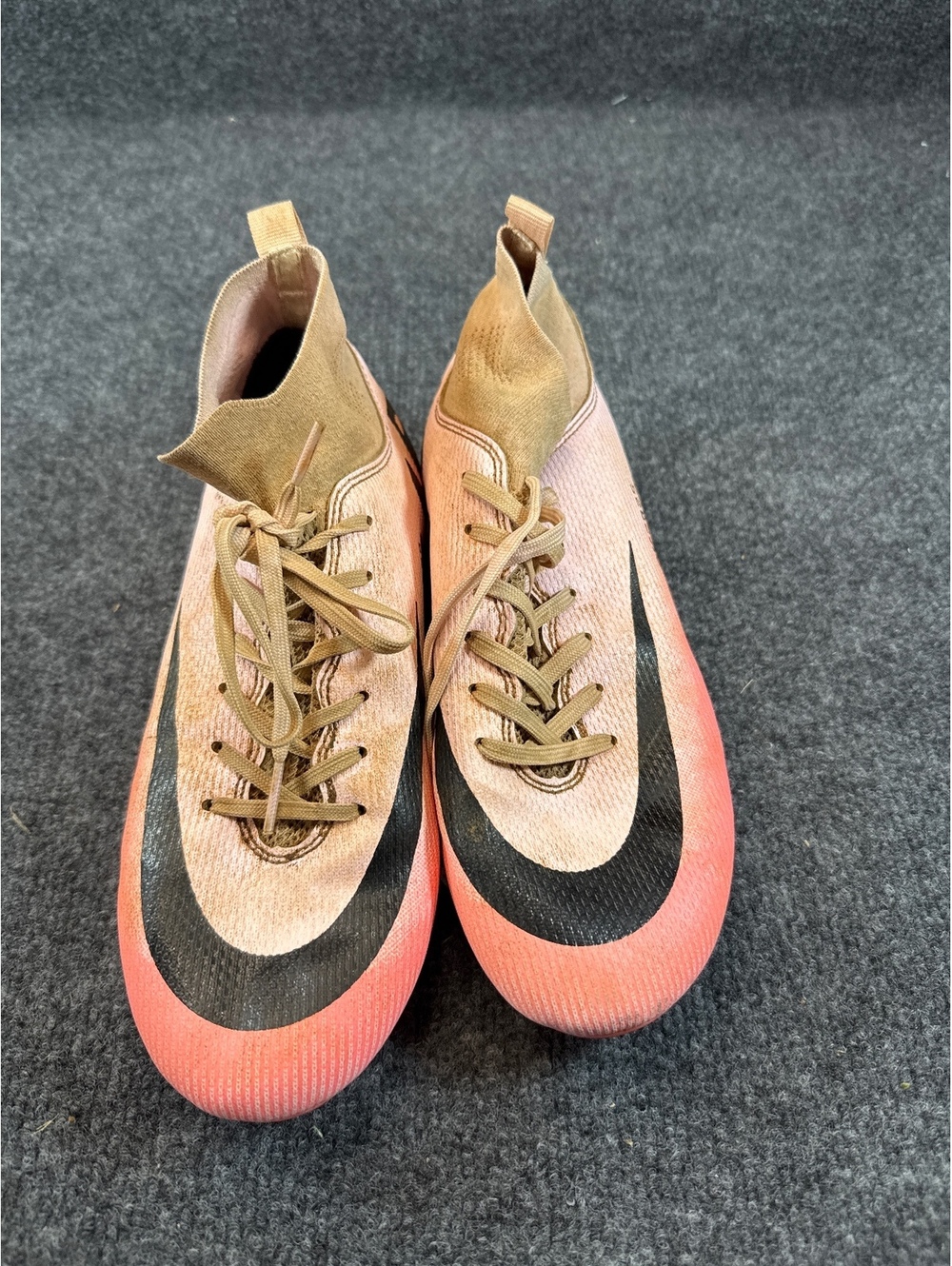 Nike Air Zoom Football Cleats Size 39 Pink Black Gold High Top Soccer Cleats
